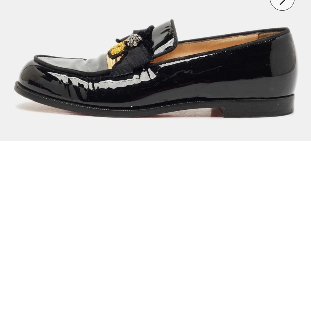 Christian Louboutin Black Patent Leather Loafers